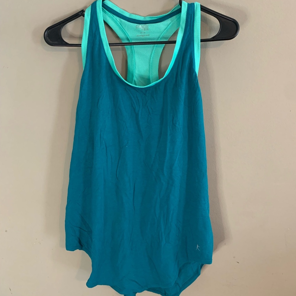 Danskin Blue Sleeveless Relaxed Tank Top